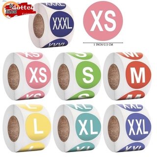 IS 500pcs/roll Size Mark Sticker XS /S /M /L /XL /XXL Clothes Goods Colorful Coded Size Identification Label Stickers