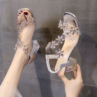 fashion womens shoes รองเท้าส้นสูงแฟชั่นคริสตัลฝรั่งเศส