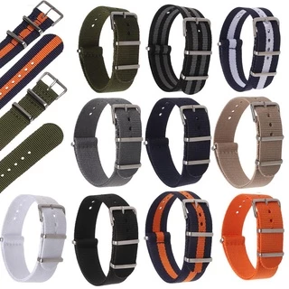 PULSEE 18 20 22 มม.ไนลอนทอผ้าสร้อยข้อมือทนทานผู้หญิง Man ปรับ Loop Watchband