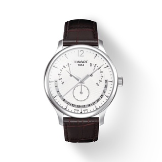 Tissot Tradition Perpetual Calendar ทิสโซต์ เทรดิชั่น สีเงิน T0636371603700 นาฬิกาผู้ชาย