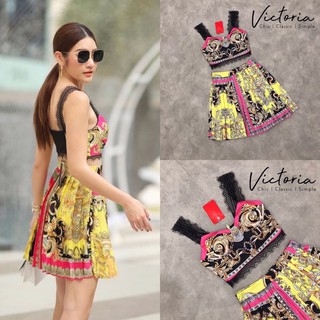 เซ็ตสายเดี่ยว+กระโปรง (S/M/L) ป้าย VICTORIA