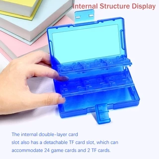 สวิตช์การ์ดเกมกล่อง 24+2 ช่องพลาสติกแข็งโปร่งใสสําหรับ Nintendo SWITCH/ SWITCH Lite OLED Card Case SWCKHF