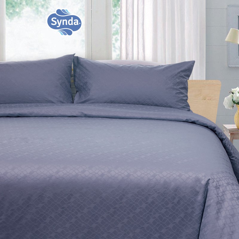Synda ผ้าปูที่นอน Cotton Jacquard 700 เส้นด้าย รุ่น Linkage Violet