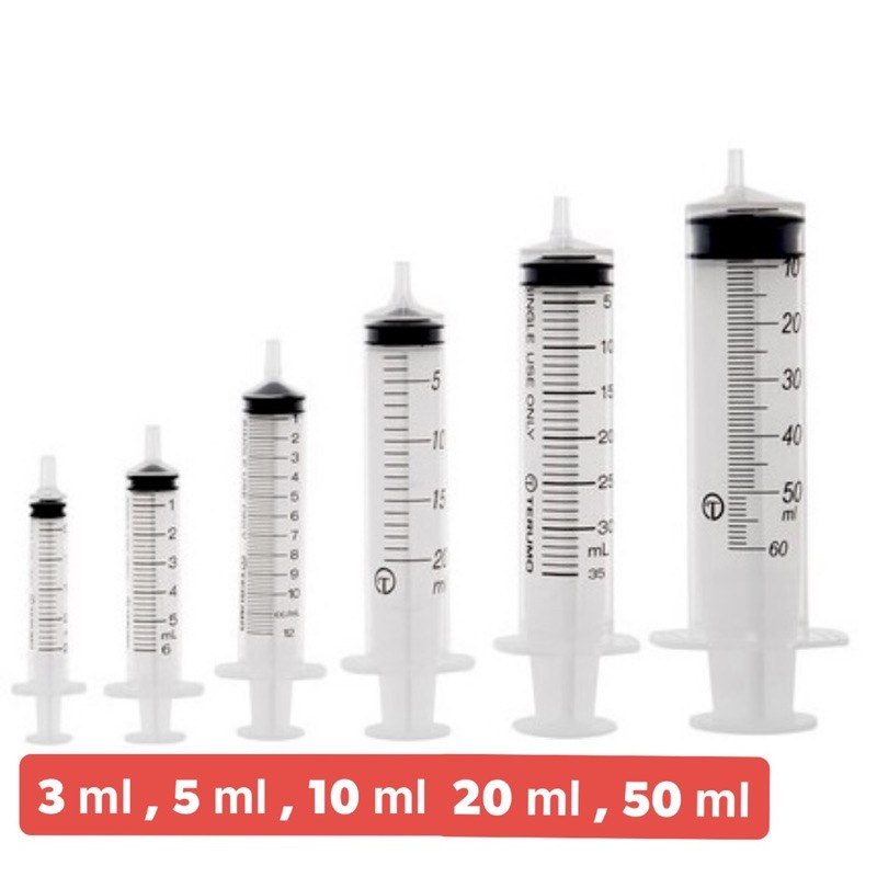 ไซริ้งพลาสติกไม่ติดเข็ม Syring Nipro กระบอกฉีดยาพลาสติก ขนาด 3, 5, 10, 20, 50 ml.
