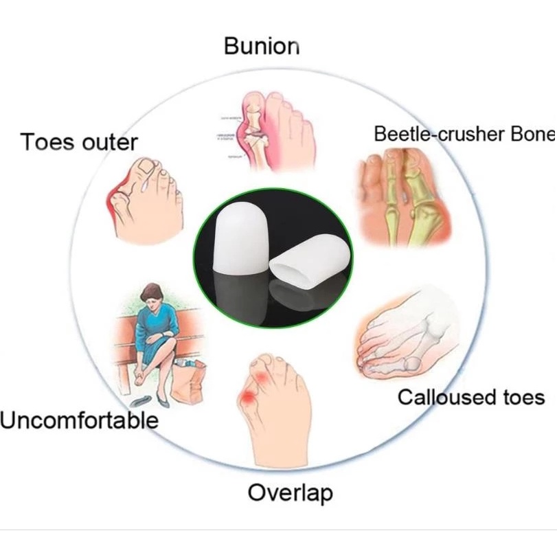 2 ชิ้น ระบายอากาศ ซิลิโคนนุ่ม ป้องกันนิ้วเท้า ขนาดใหญ่ / ทนทาน แยกนิ้วเท้า แคลลัส / ตัวป้องกันนิ้วหัวแม่มือ ยืดหยุ่น แบบพกพา - รูปที่ 6