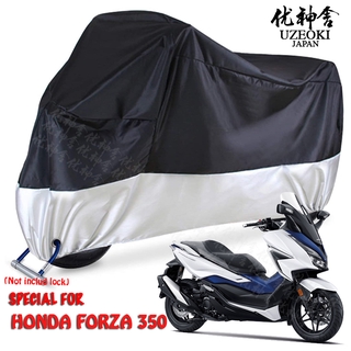 Uzeoki HONDA FORZA 350 ผ้าคลุมมอเตอร์รถจักรยานยนต์ แอฟริกา ผ้าคลุมมอเตอร์ กันน้ํา กันฝน อุปกรณ์เสริมมอเตอร์ ผ้าคลุมกันฝุ่น ป้องกันรังสีอัลตราไวโอเลต ผ้าคลุมมอเตอร์ไฟฟ้า ผ้าคลุมรถ กันแดด หนา ผ้าคลุมรถ