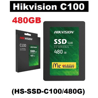 480GB SSD (เอสเอสดี) Hikvision HS-SSD-C100/480G Internal 2.5" SATA III 6 Gb/s Read 550MB/s Write 502MB/s - รับประกัน3 ปี