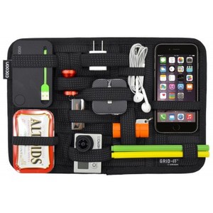 Grit-it Organizer สําหรับการเดินทาง 8 นิ้ว - Gadget Organizer - สีดํา