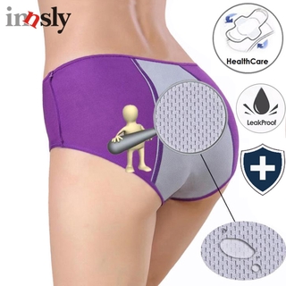 Innsly Women Menstrual Period Panties Modal Lengthen Physiological Leakproof Briefs