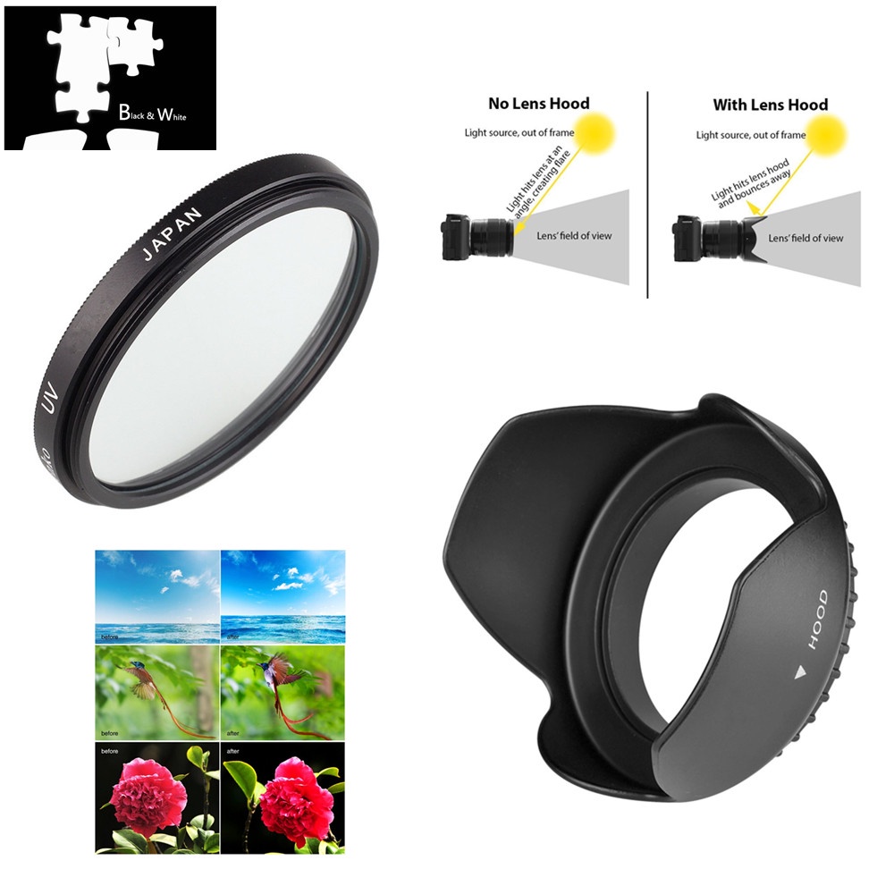 กล้องกรอง58mm UV Filter Lens Hood for Canon EOS 2000D 4000D 1500D 3000D