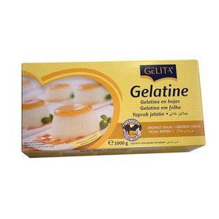 เจลาตินแผ่น 1 kg./กล่อง ยี่ห้อ Gelita