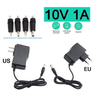 อะแดปเตอร์แปลงพาวเวอร์ซัพพลาย AC 110V-240V DC 10V 1A 5.5*2.1 มม. 4.0*1.7 มม. 3.5*1.35 มม. 2.5*0.7 มม. สําหรับไฟ LED