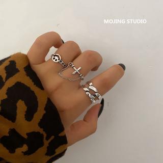 Vintage Fashion Ring Character Student Vintage Portable Accessories Pendant for Dark Hip Hop Couples