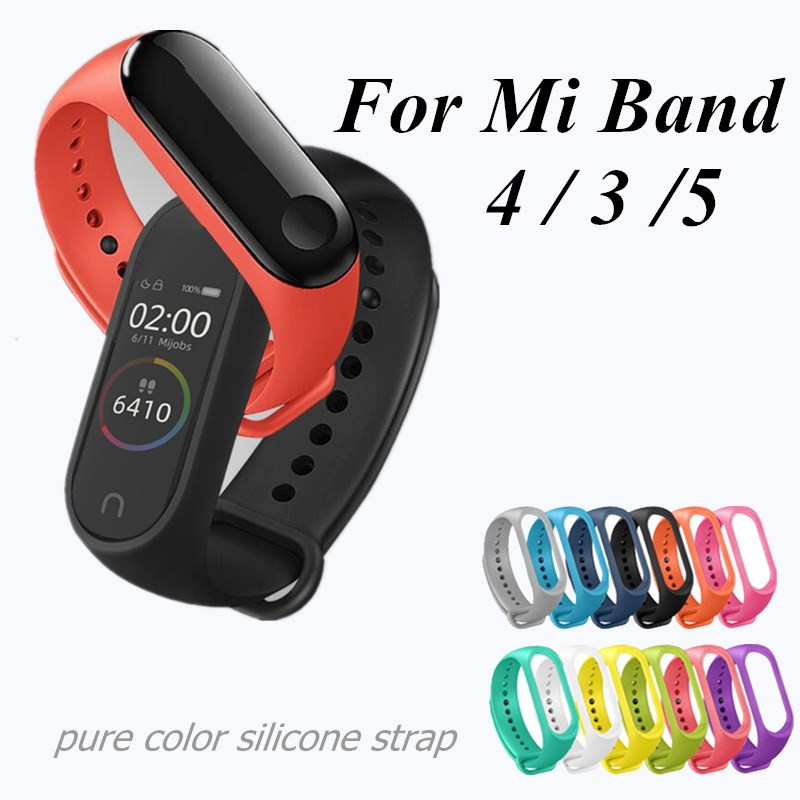 สร้อยข้อมือสำหรับ Xiao Mi Mi Band 5 4 3 สายกีฬานาฬิกาสายรัดข้อมือซิลิโคนสำหรับ Xiaomi Mi Band สร้อยข้อมือ Mi Band สาย สายmi Band 2 Mi Band Strap Mi Band Strap Mi Band Strap