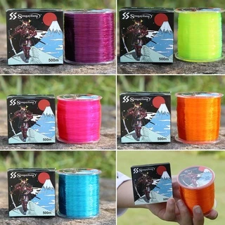 สายตกปลา 500M 7-38LB 6 สีสายตกปลาไนลอนใสฟลูออโรคาร์บอนตกปลารอก