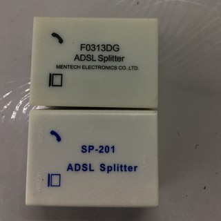 Rj11 SP-201 ADSL POTS SPLITTERสีขาวกล่องAdsl Modem Splitter สัญญานดีได้มาตรฐาน