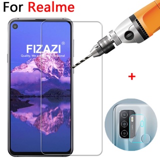 2-in-1 ฟิล์มกระจก ใส + ฟิล์มเลนส์กล้อง Realme 3 5 6 7 8 Pro 5i 6i 7i C3 C11 C12 C15 C17 C21Y C25 C25S