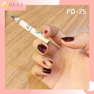 HAAR เล็บปลอม นิ้ว มือ PD-25 เล็บเจล แฟชั่น สำเร็จรูป พีวีซี PVC สไตล์ เกาหลี 24 ชิ้น พร้อม กาว, สติ๊กเกอร์ซิลิโคน, แ...