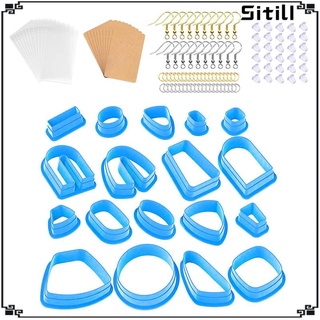 Polymer Clay Cutters with Earring Cards, Earring Hooks Earring Cutting Mold for Jewelry Making