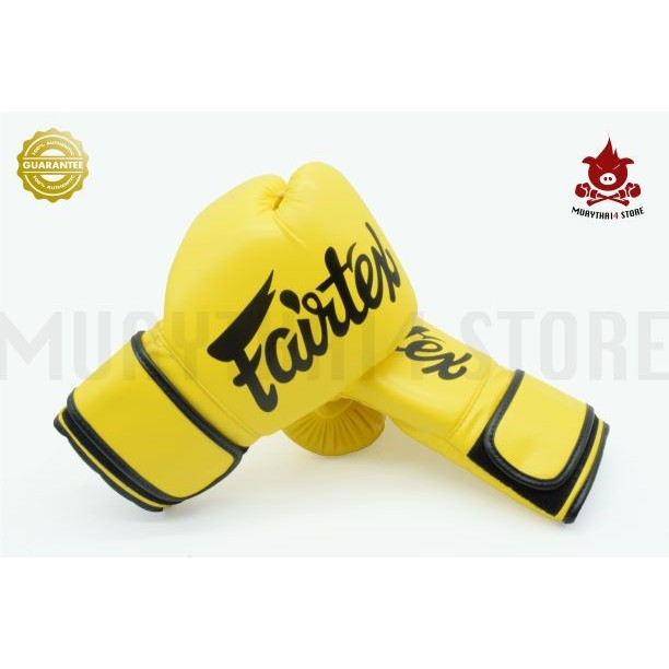 นวมชกมวย นวมหนังเทียม Fairtex Micro-Fiber Boxing Gloves - BGV 14 Yellow นวมต่อยมวย สีเหลือง
