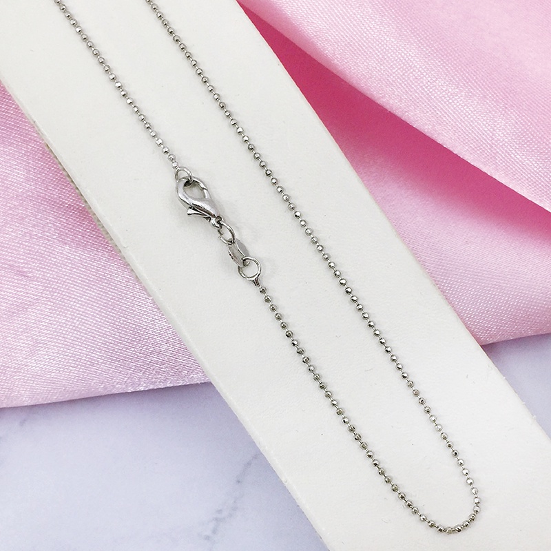 สร้อยคอเงินไข่ปลา ไข่ปลาคั่นแท่ง ตะขอก้ามปู สปริงกลม ตัวเอ็ม 16 นิ้ว สามารถใส่ได้ทุกโอกาส สร้อยโรเดียม พร้อมส่ง