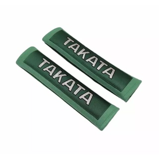 ราคาต่อคู่ หุ้มเบลท์ โลโก้ ทาคาตะ แต่งภายในรถยนต์ ประดับยนต์ JDM Takata green seat belt cover for interior