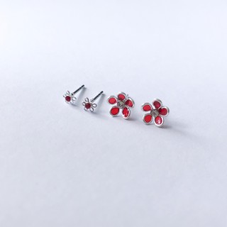 ต่างหูรูปดอกไม้ sterling silver earring set