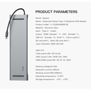 อะแดปเตอร์ BASEUS Enjoyment Series Type-C Notebook HUB Adapter CATSX-F0G