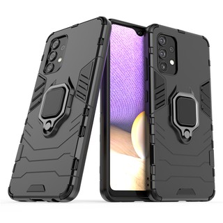 เคส Samsung Galaxy A32 4G ฮาร์ดเคสกันกระแทกเคสโทรศัพท์ Hybrid Armor Shockproof Ring Case Samsung A32 4G A 32 Cover Stand