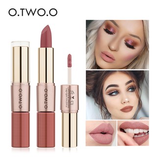 O.TW O.O 12 Colors Lipstick MatteลิปกลอสติดทนนานMoistureลิปสีแดงWaterproof