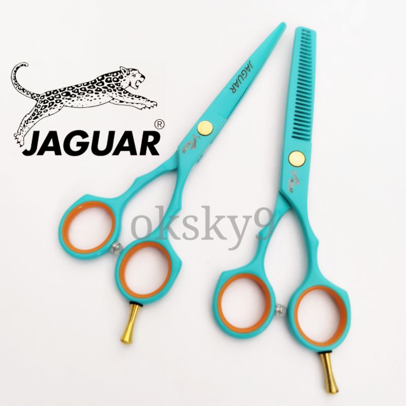 ถูก/แท้ Jaguar 1คู่ ชุดกรรไกรตัดผม (สีเขียวมินท์) ขนาด 5.5 นิ้ว
