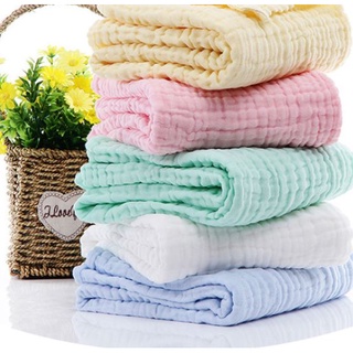 ผ้าห่อตัวมัสลินสีล้วนทอหนา 4 ชั้น  ผ้าห่มมัสลิน ผ้าอ้อมมัสลิน Muslin Blanket