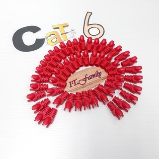 ปลอกหุ้มหัวแลน รุ่นใหม่ สำหรับสายแลน CAT 6 จำนวน 50 ตัว สีแดง(ออกใบกำกับภาษีได้) สินค้าจริงสีอาจจะไม่สดเท่าในรูป