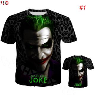 HX Joker DC Movie 3Dพิมพ์แฟชั่นเสื้อยืดเสื้อ แขนสั้น