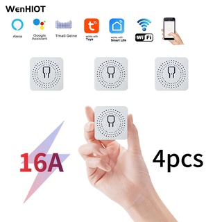 4pcs 16A Tuya Wifi สวิทช์สมาร์ทรองรับแอปสมาร์ทไลฟ์รองรับ Alexa Google home voice control