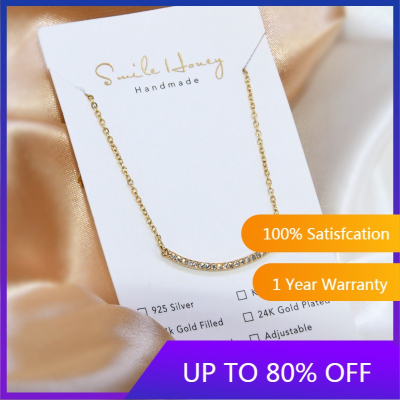 WADISmile Honey 18k Gold Cubic Zirconia จี้สร้อยคออุปกรณ์เสริมสําหรับผู้หญิง 86n