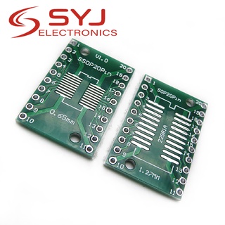 อะแดปเตอร์บอร์ด SOP20 SSOP20 TSSOP20 เป็น DIP20 Pinboard SMD เป็น DIP 0.65 มม. 1.27 มม. เป็น 2.54 มม. DIP Pin PCB 10 ชิ้น