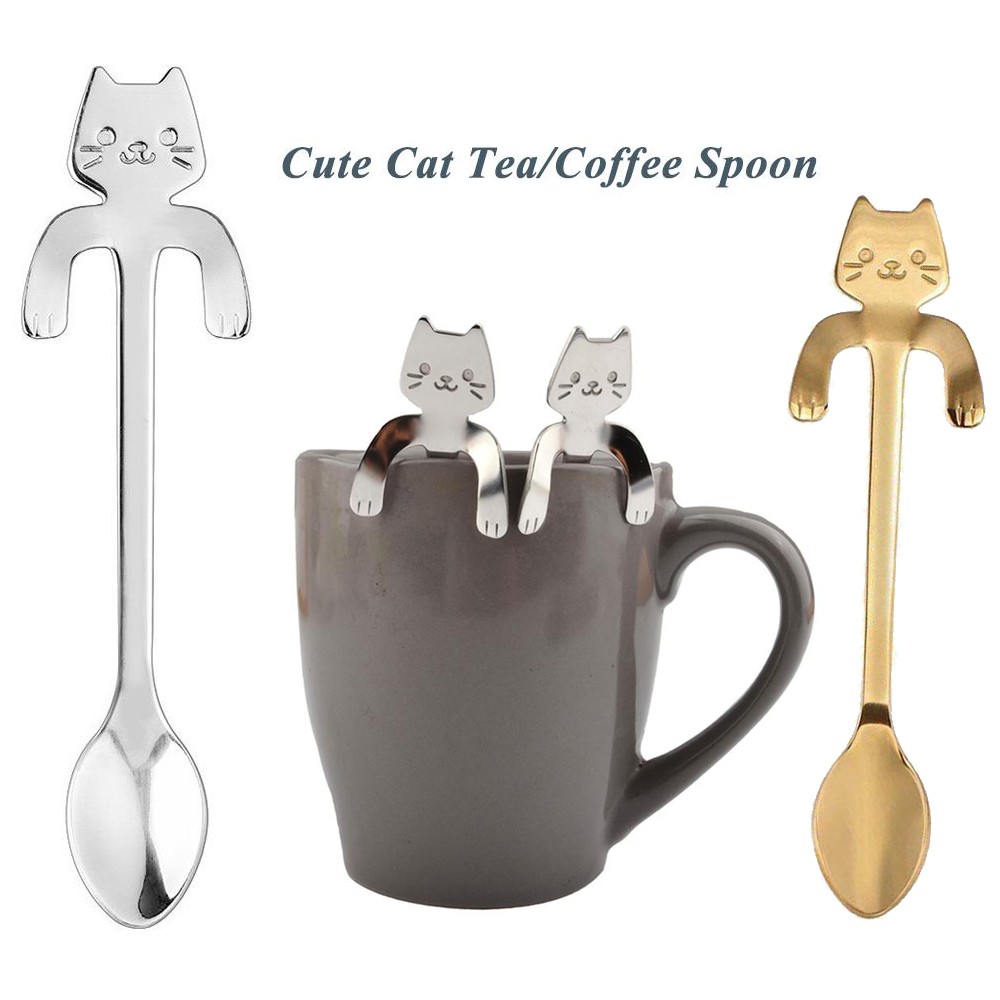 Thejoyful ช้อนกาแฟ สแตนเลส ช้อนขนม ด้ามยาว spoon รูปที่ 2