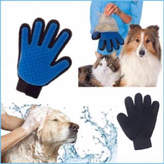 True Touch ถุงมือหวีขน อุปกรณ์แปรงขนสัตว์เลี้ยง หวีขนหมาและขนแมว Grooming Gloves อุปกรณ์แปรงขนสุนัขrue Touch ถุงมือหวีขน