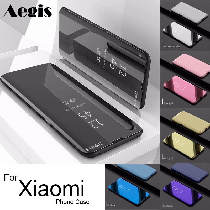 Xiaomi Redmi Note 5 Plus redmi S2 Hard PC Leather Smart Clear View Plating Mirror Standing Flip Cases Cover