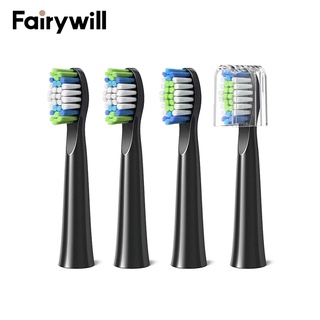 Fairywill หัวแปรงสีฟันไฟฟ้า 4 ชิ้น พอดีกับ E11 E10 E6