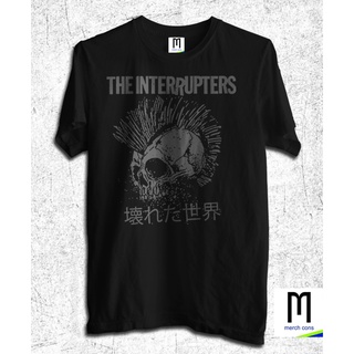 เสื้อผ้าผชInterupters- เสื้อยืด วงร็อคพังก์ร็อค ska / tag Merchcons - สีดําS-5XL