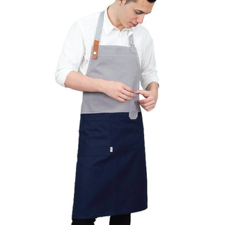 Han&amp;Co. ED:Endurance Apron (Grey/Navy Blue) ผ้ากันเปื้อนเต็มตัวรุ่น Endurance สีเทา-น้ำเงิน