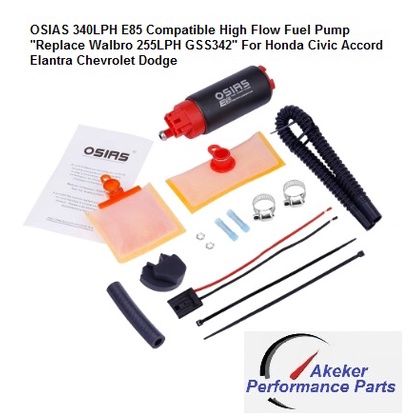 GF24 OT390100RED-1 OSIAS 340LPH High Performance Fuel Pump For Honda Civic Accord Elantra Chevrolet Dodge