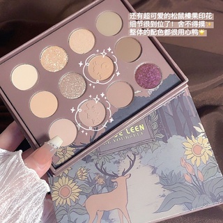 Muge LEEN พาเลทอายแชโดว์ ชิมเมอร์ เนื้อแมตต์ ชิมเมอร์ 12 สี สําหรับแต่งหน้า NO.