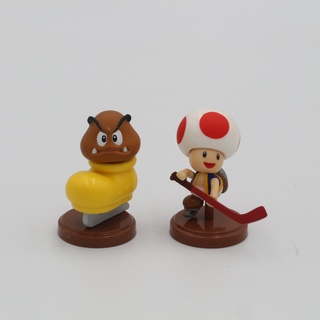 กาชาปอง โมเดลมาริโอ กูมบารองเท้าสเก็ต(Goomba) และ มนุษย์เห็ดฮอกกี้(Toad) Nintendo Super Mario Choco Egg