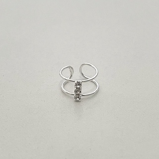 vela.cheeva : *silver925 / cz earcuff ต่างหูหนีบเงินแท้ เพชร cz ( ราคาต่อข้าง )