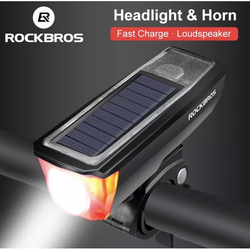 ROCKBROS HJ-052 จักรยานกระดิ่ง 120db ชาร์จพลังงานแสงอาทิตย์ IPX4 กันน้ํา 5.001.0019