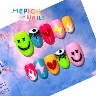 [ MEPICHNAILS ] เล็บเจลปลอมแท้ 💯 % (ฟรีกาว+ตะไบ+ไม้ส้ม)