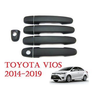 (1ชุด) ครอบมือเปิดประตู รถเก๋ง โตโยต้า วีออส 2014 - 2019 สีดำด้าน TOYOTA VIOS ครอบมือดึงประตู ของแต่งวีออส ราคาถูก